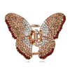 Suoirblss 1PC Elegant Butterfly Hairpin Fancy Rhinestones Claw Clip Jaw Clips for Women Lady (Coffee)