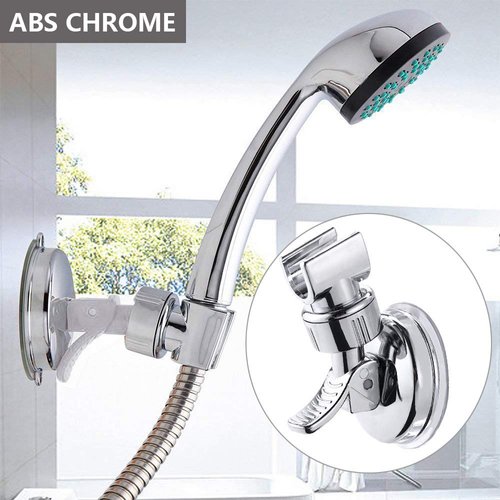 PROZADAHAO Adjustable Shower Head Holder, Bathroom Suction Cup Handheld Shower Head Bracket, Removable Handheld Showerhead & Wall Mounted Suction Bracket (Silver)