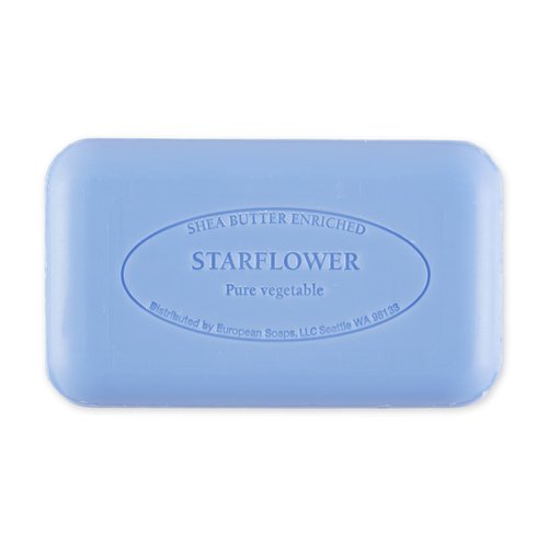 Pre de Provence Artisanal Soap Bar, Natural French Skincare, Enriched with Organic Shea Butter, Quad Milled for Rich, Smooth & Moisturizing Lather, Starflower, 5.3 Ounce