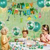 Dinosaur Party Decorations Dino Birthday Supplies Dinosaur Balloons Happy Birthday Banner Hanging Swirls Green Backdrop Curtains Tablecloths Cupcake Toppers Stickers for Baby Showers LilyZheng