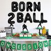 Wonmelody Sports 2nd Birthday Party Decors Sports Theme 2nd Birthday Party Supplies with Born 2 Ball Sports Banner Baseball Rugby Ball Basketball and Soccer Ball Foil Balloons Supplies for 2nd Boys