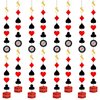 Chinco 12 Pcs 78.7 Inch Casino Theme Party Decorations Casino Foil Hanging Party Decoration Poker Decorations Poker Ceiling for Birthday Party Supplies Decor(Simple Style)
