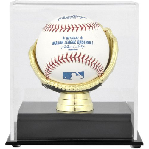 Gold Glove Acrylic Baseball Display Case Holder for Baseballs (1 to 5 Baseballs) (1-Baseball Gold Glove Display)