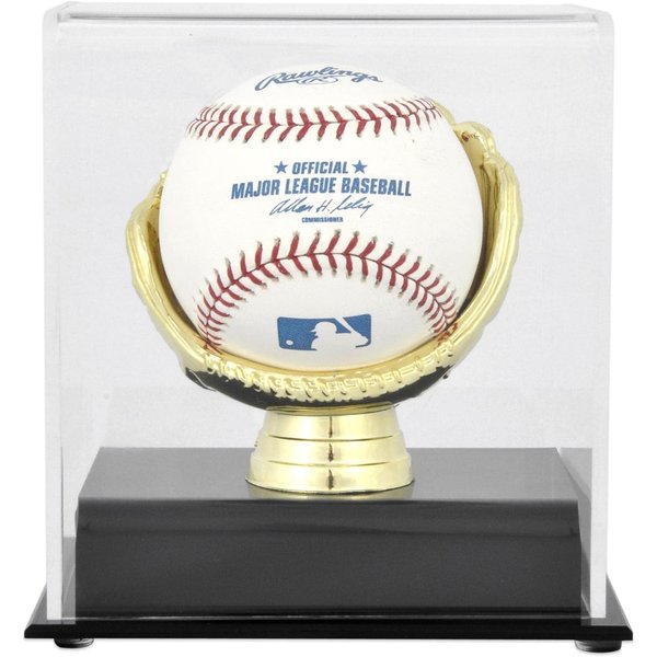 Gold Glove Acrylic Baseball Display Case Holder for Baseballs (1 to 5 Baseballs) (1-Baseball Gold Glove Display)