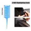 Hair Styling Comb,Highlighting Professional Styling Comb Metal Rat Tail Teasing Comb Dyeing Comb Foiling Comb for Home Hairstylist Barber Styling Weaving (4 Pcs Blue)