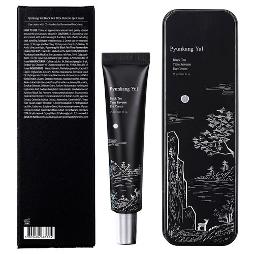 PYUNKANG YUL Black Tea Time Reverse Eye Cream, Luxurious Firming, Hyaluronic Acids, Ceramide Rich Nourishment, Moisture Barrier and Peptides Increasing Skin Elasticity, Fermented Black Tea 0.85 fl.oz.