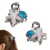 2-Pack Starfish Hair Clips Small Metal Hair Clips Mini Hair Claw Clips Non-slip Grip Hair Accessories Beach Shell Hair Clamps Mermaid Starfish Mini Hair Clips for Girls Women Small Claw (2.5cm Star)