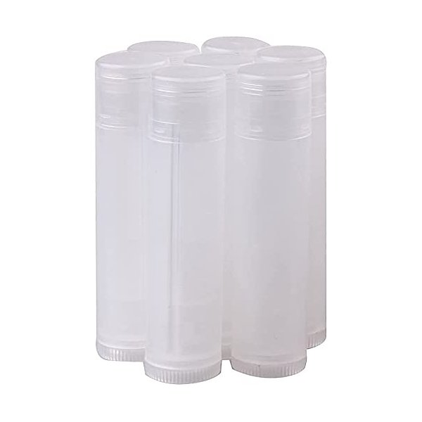 100Pcs 5ML Transparent Clear Empty Lip Balm Tubes Containers