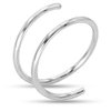 Sterling Silver Spiral Double Nose Hoop Ring for Single Piercing, Handmade Tiny Twist Nose Ring Hoop Piercing Jewelry for Women
