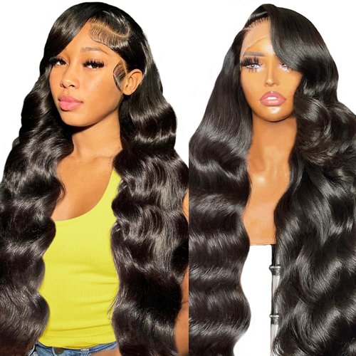 13x6 Lace Front Wigs Human Hair, 22 Inch Transparent Hd Lace Front Wigs Human Hair Pre Plucked, Glueless Body Wave Frontal Wigs Human Hair Hd Lace With Baby Hair, Bleached Knots