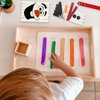 WISYOK 60 Pcs Wood Craft Sticks 5.9 Inch, Ice Cream Sticks, Wooden Jumbo Sticks, Popsicle Sticks, Ideal for Building Model, Kids Handicraft, and Creating Craft Projects