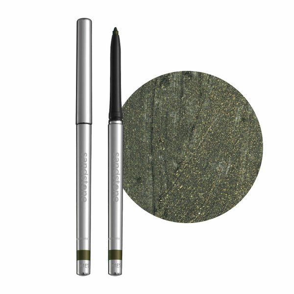 Sandstone Scandinavia Hypoallergenic Waterproof Eyeliner (Green Envy) - Fragrance Free Metallic Green Eye liner - Vegan and Cruelty Free Eye Pencil - Eyeliner Pencil for Sensitive Eyes