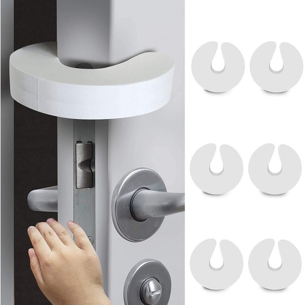 Door Pinch Guard （6 Pack） Baby Door Slam Stopper, Soft Foam Door Stopper. Prevents Finger Pinch Injuries, Slamming Doors, and Child or Pet from Getting Locked in Room