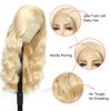Synthetic Lace Front Wig 613 Blonde Wig Long Body Wave Synthetic Wigs for Women Transparent Lace Wig with Baby Hair 180% Density Daily Wear Wig 30 inch