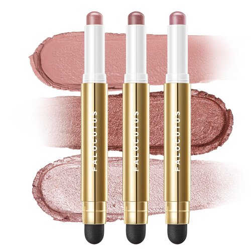 Falocutus 3 PCS Gel Eyeshadow Stick,Cream Matte and Shimmer Eyeshadow Pencil,Waterproof & Smudge-Proof Highlighter Makeup Pen,Long Lasting Shimmer Finishing and Create Resistant,P-Heavenly Letter