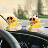 wonuu Car Rubber Duck Decoration, West Cowboy Duck Car Dashboard Decoration Accessories with Mini Swim Ring Cowboy Hat Scarf and Sunglasses, B_White Scarf Straw hat