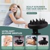 BEAUTLOHAS. Silicone Scalp Massager Hair Scrubber Brush, Silicone Scalp Scrubber with Soft Bristles for Wet Dry Hair, Silicone Head Scrubber Hair Shampoo Scalp Brush Hair Growth for Women Men(Black)