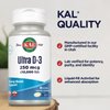 KAL Ultra Vitamin D3 10000 IU Softgels (250 mcg), High Potency Vitamin D, Calcium Absorption, Bone Health and Immune Support Supplement, Liquid Filled ActivGels, Made Without Soy, 90 Serv, 90 Softgels