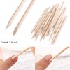 Fcozpjk Mini Nail File and Orange Sticks Set for Press On Nails, 20PCS Mini Nail File Bulk, Double Sided Disposable Nail Files, Wooden Cuticle Pusher Sticks, Manicure Pedicure Cleaner Tools