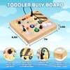 TOMYPONY Montessori Busy Board with LED Light 17 Lights Toddler Switch Board Wooden Baby Button Light Up Toy for Baby Kids