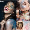 Go Ho Blue Face Body Glitter,Singer Concerts Blue Face Paint Glitter Makeup,Holographic Chunky Sequins Glitters for Eye Lip Hair Nails,Festival Glitter Rave Accessories,01 Blue Glitter 52g