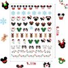 8 Sheets Christmas Nail Art Stickers 3D Cartoon Nail Stickers Christmas Garland Tree Nail Design Winter Nail Supplies Cute Nail Decals for Women Girls Kids Holiday Nail Art Decorations
