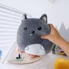 Oiyaku Plush Pillow Soft Toys Plush Toys for Kids Cute cat Toy Kids Gift Toys for 3 4 5 6 7 8 9 10 12 Years Old Boys Girls Children Stuffed Animal for Room Living Room Decoration Gray Buck Teeth 10”
