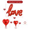 TONIFUL Red Heart Balloons and Red Love Balloon Kit Romantic Valentine’s Day Foil Mylar Balloons Decoration for Valentine's Day Wedding Bridal Shower Anniversary Engagement Party Supplies(21PCS)