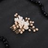 Denifery Flower Bride Wedding Hair Comb Gold Small Side Comb Crystal Bridal Hair Piece Hair Jewelry Bridal Hair Accessories for Women and Girls