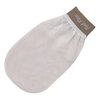 Turkish 100% Silk Exfoliating Gloves & Mitt, Bath Scrub Exfoliator Body Glove, Fake Tan Remover Bath Mitt for Women, Men, Shower, Hammam, Spa by Feel Fine (White & Brown)