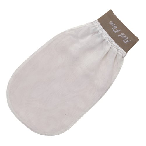 Turkish 100% Silk Exfoliating Gloves & Mitt, Bath Scrub Exfoliator Body Glove, Fake Tan Remover Bath Mitt for Women, Men, Shower, Hammam, Spa by Feel Fine (White & Brown)
