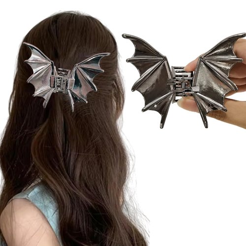 Halloween Hair Clips Bats Hair Claw Clips Spooky Halloween Hair Accessories for Women Thick Thin Hair Non-Slip Black Metal Punk Style Hair Clip Girls Halloween Hair Decor 1Pcs
