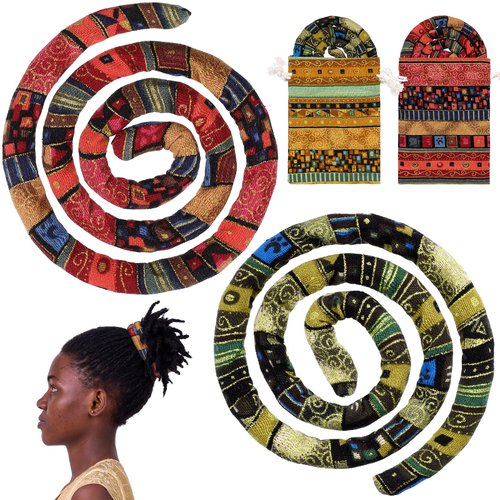 2 Pcs Spiral Lock Hair Tie Dreadlock Accessory Bendable Hair Ties for Women and Men Iron Wire Emb...