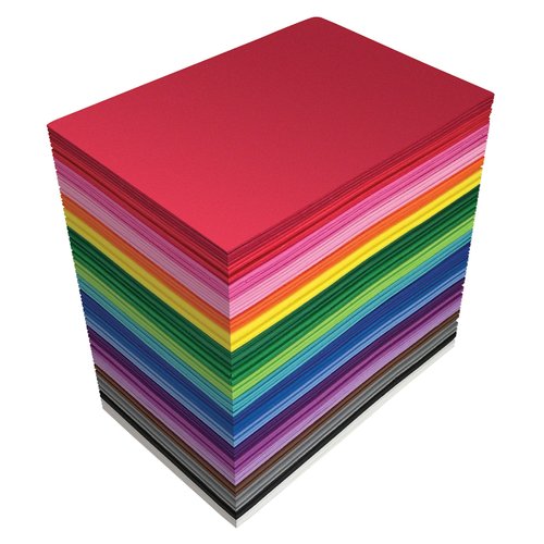 Better Office Products 100 Pack EVA Foam Sheets, 5.5 x 8.5 Inch, Assorted Colors (20 Colors), 2mm Thick, for Arts and Crafts, 100 Sheets