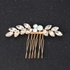Foyte Bride Wedding Hair Comb Crystal Hair Piece Rhinestone Bridal Hair Side Comb Opal Gold Hair Accessories for Women and Brides