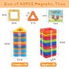 Magnetic Tiles for 3 4 5 6 7 8+ Year Old Boys Girls Upgrade Magnetic Building Blocks Set Educational STEM Toys Christmas Birthday Gift Toys for 3+ Year Old Boys and Girls (40PCS Magnetic tiles)