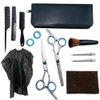 Hair Scissors Set for Hair Cutting Set 13 Pcs Professional Salon Home Haircutting Stainless Steel Thinning Shears Kits for Women (blue)