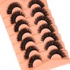 False Eyelashes Fluffy Mink Lashes Long Full Eyelashes 200D Wispy Thick Russian Strip Lashes Cat Eye Volume Lash Strips D Curl Dramatic 7 Pairs Fake Lash Extensions by Boahankuke