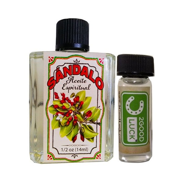 2GoodLuck Sandalwood, Spiritual Oil with 1 Dram Perfume Set for Magic and Rituals. Aceite Espiritual Sándalo Para Rituales Y Magia.