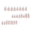 French Tip Press on Nails Coffin Fake Nails Star With Rhinestone Design Medium False Nails Acrylic Full Cover Artificial Nails Glossy Glue on Nails Reusable Stick on Nails for Women DIY Manicure 24pcs