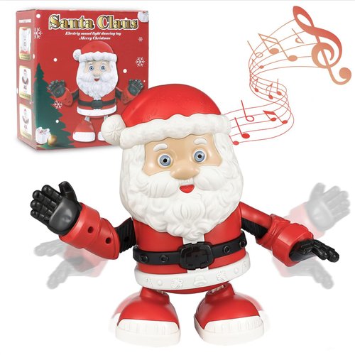 Singing Dancing Santa Claus, Twerking Santa Interactive Toy Figures, Electric Dolls with Music, Animated Christmas Decoration, Goodie Bag Stuffers for Kids, Christmas Birthday Gifts for Boys & Girls