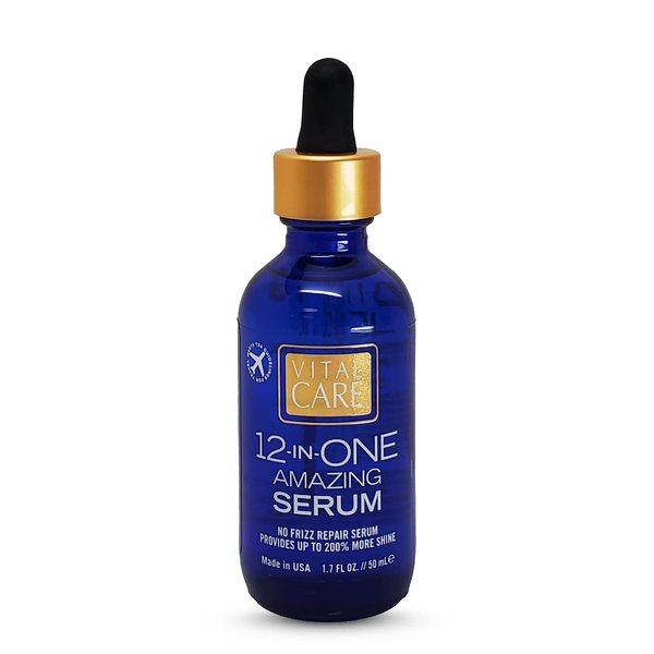 Vital Care 12-in-ONE Amazing No-Frizz Serum - Fight Frizz, Split Ends and Detangles for Manageable and Shiny Hair