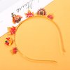 NVENF Thanksgiving Headband Autumn Fall Hairbands for Women Rhinestone Letter ‘GIVE THANKS’ ‘HAPPY FALL’ Gold Hair Hoop Thanksgiving Party Favors Hair Accessory Gifts (Turkey+Maple Leaf)