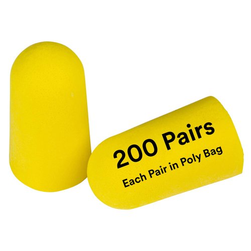 3M Ear Plugs, 200/Box, E-A-R TaperFit2 312-1219, Uncorded, Disposable, Foam, NRR 32, For Drilling, Grinding, Machining, Sawing, Sanding, Welding, 1 Pair/Poly Bag