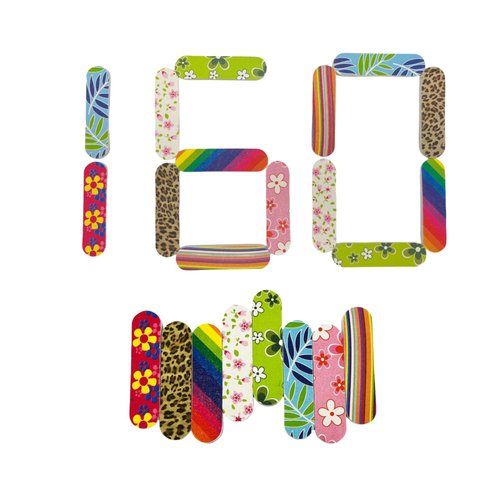 160 Pcs Disposable Nail File Double Sided Emery Boards for Nails Emery Mini Nail File Rainbow Nail Files Colorful Floral Nail Files Bulk for Home Salon Use (Small(2.36inch) Colorful, 160)