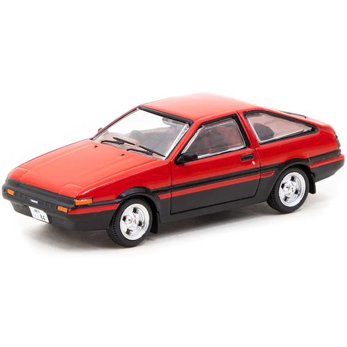 Tarmac Works Sprinter Trueno (AE86) RHD (Right Hand Drive) Red and Black with Red Interior J Collection Series 1/64 Diecast Model JC64-001-RD