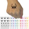 Viking Horned Helmet Temporary Tattoo Water Resistant Fake Body Art Set Collection - Light Pink (One Sheet)