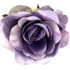 4 1/2 inch Shiny Lavender Poly Silk Rose Flower Brooch Pin with Locking Bale