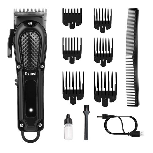 KEMEI Hair Clippers for Men, Professional Barber Clippers for Hair Cutting Cordless&Corded, Rechargeable Beard Trimmer