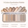 Berinist 9 Colors Matte Eyeshadow Palette, High Pigmented Natural Nude Eye Shadow Makeup Palette Ultra-Blendable, Long Lasting Eyeshadow Pallete with 3 Eyeshadow Brush for Women